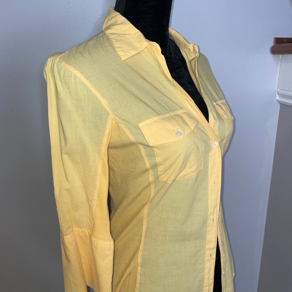 James Perse Contrast Ribbed Surplus Shirt - Picture 4 of 6